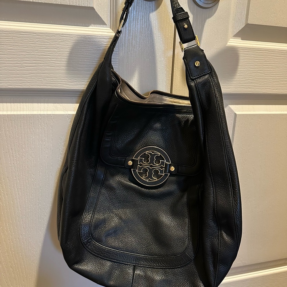 Tory Burch Black Leather Hobo Bag